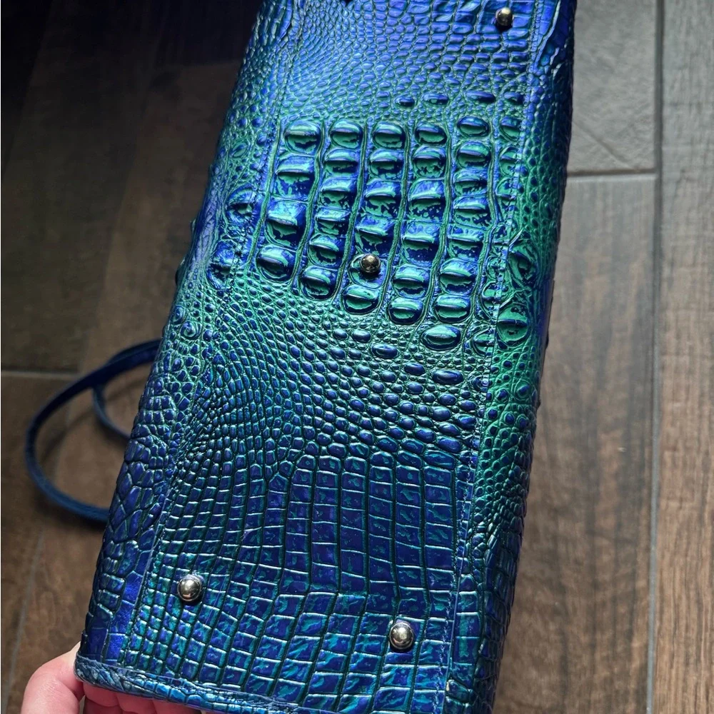 Brahmin Iridescent Blue and Green Shoulder Bag - Picture 3 of 7